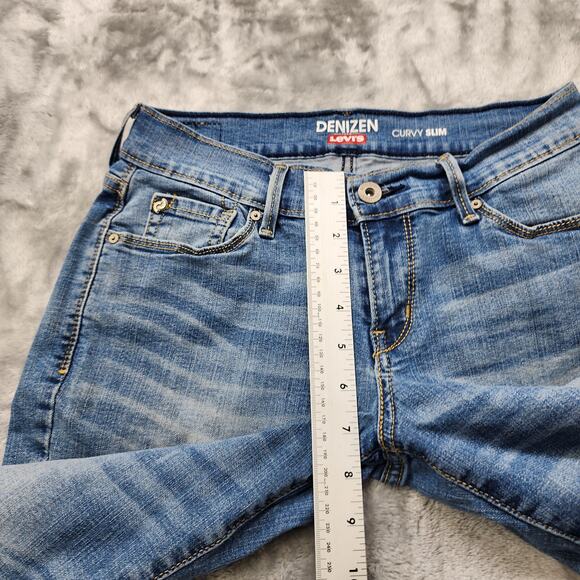 Levi's Denizen Jeans Womens 2 Blue Curvy Slim Cuffed Capri Low Rise Stretch - Picture 12 of 15